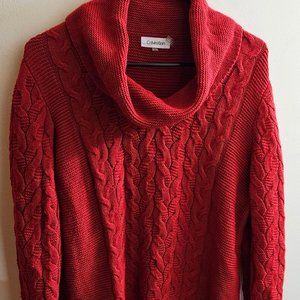 Red Knit Calvin Klein Sweater L